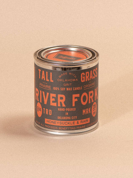 River Fork: Honeysuckle + Rain Soy Wax Candle: 4 oz