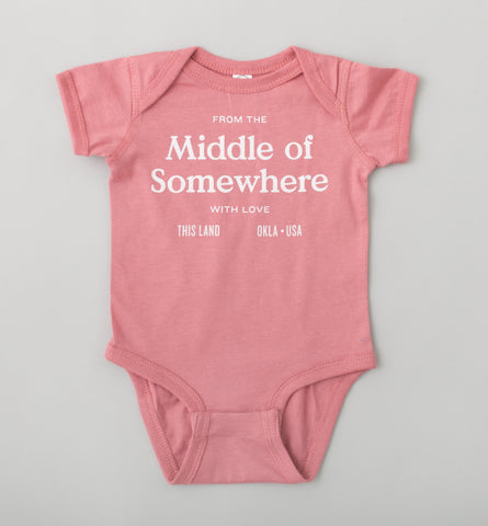 Middle of Somewhere Onesie - Mauve